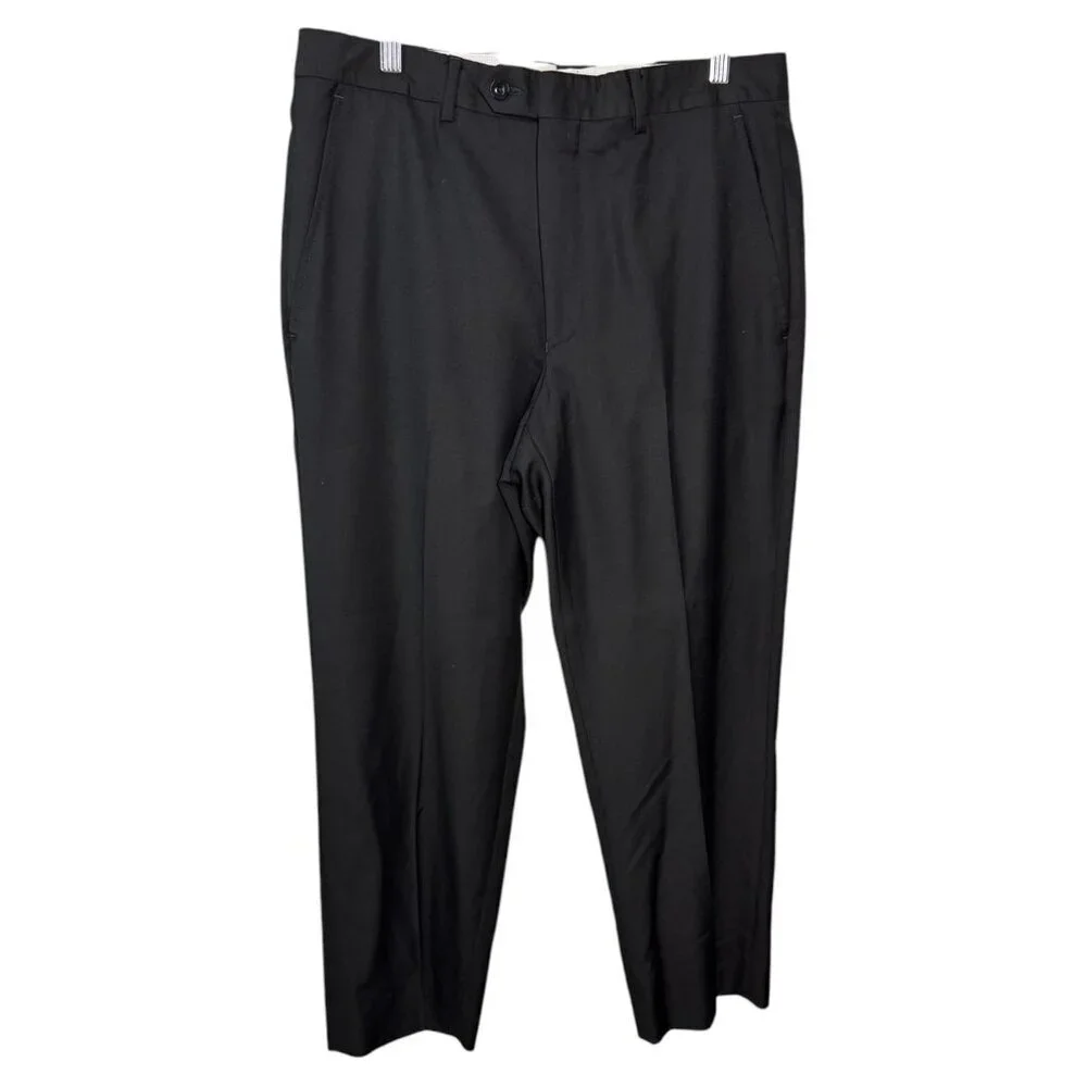 Santorelli Romeo Black 100% Virgin Wool MENS Dress Pants Made in ITALY Size 33